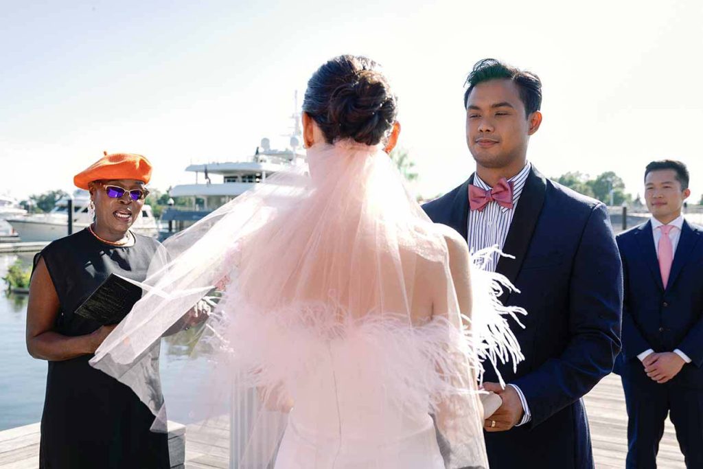 Wedding officiant Starlene specializing in tiny weddings, customized ceremonies, elopements, and signature services for all couples, including LGBT couples, in MD, VA, and DC