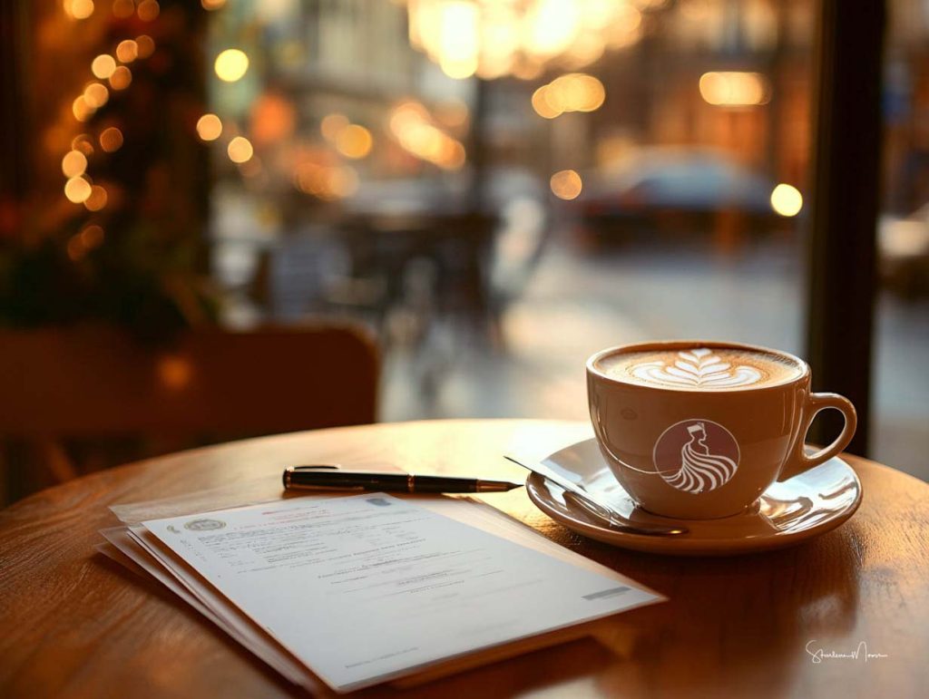 Prince George's County MD & Montgomery County MD officiant offering coffee shop marriage license signature services.